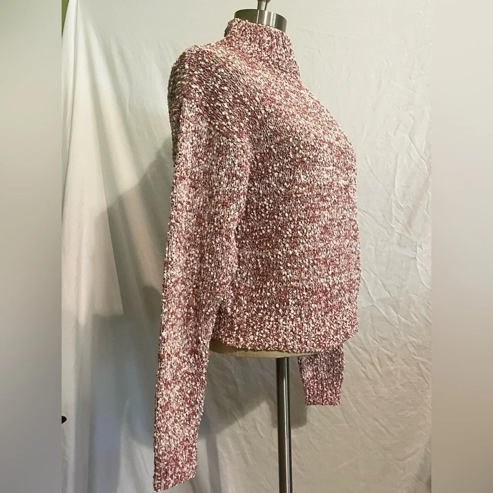 Blush & Bloom Women's Marled Knit Sweater Red & White | Size XS - Picture 4 of 7